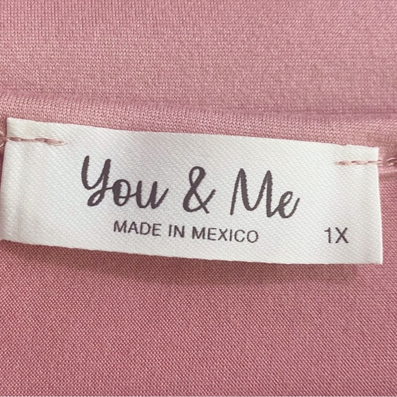 You & Me Double Ruffle Sleeve Knit Pullover Blouse Women’s Plus 1X Dusty Pink - Picture 8 of 9